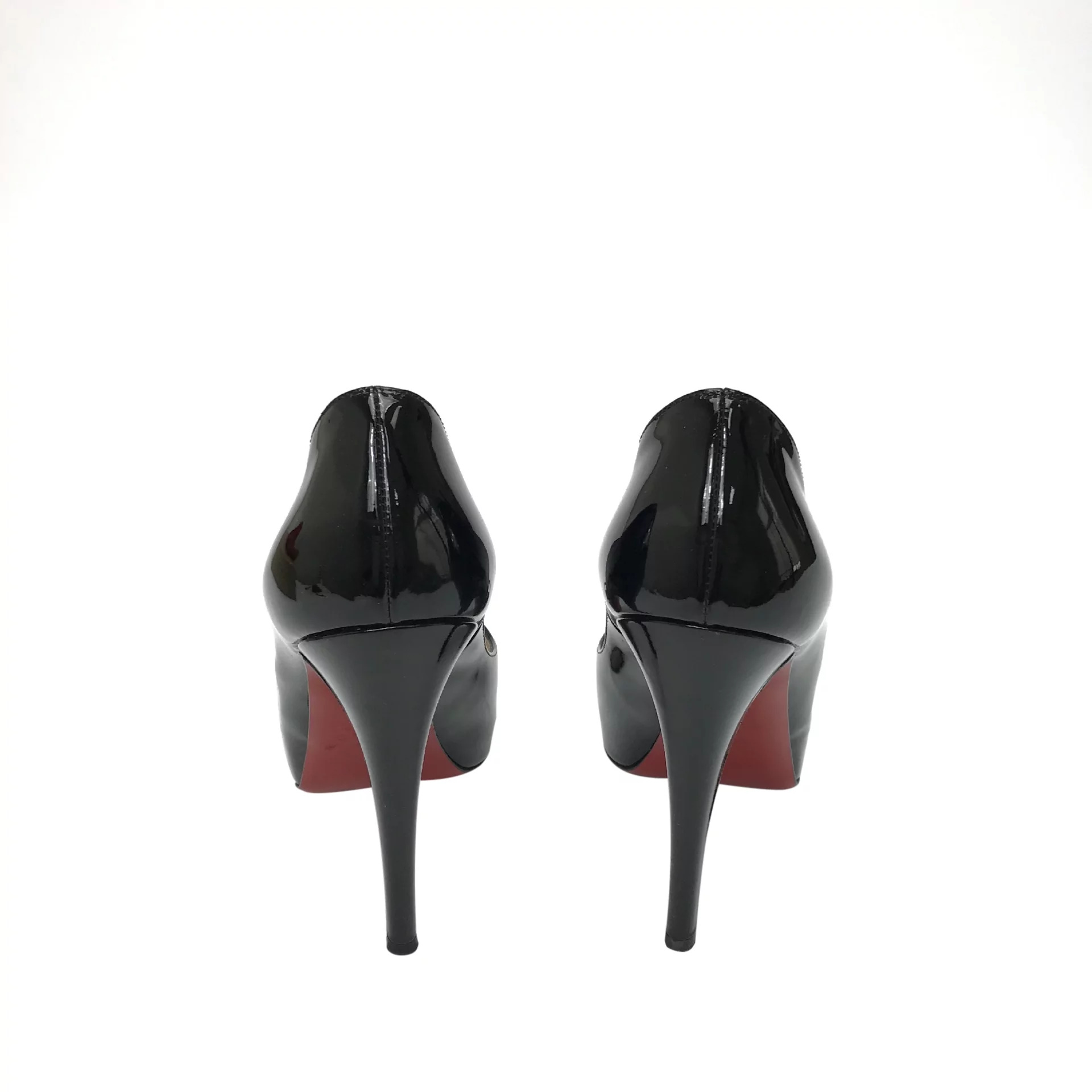 Peep Toe Christian Louboutin Very Prive 12 Verniz Preto