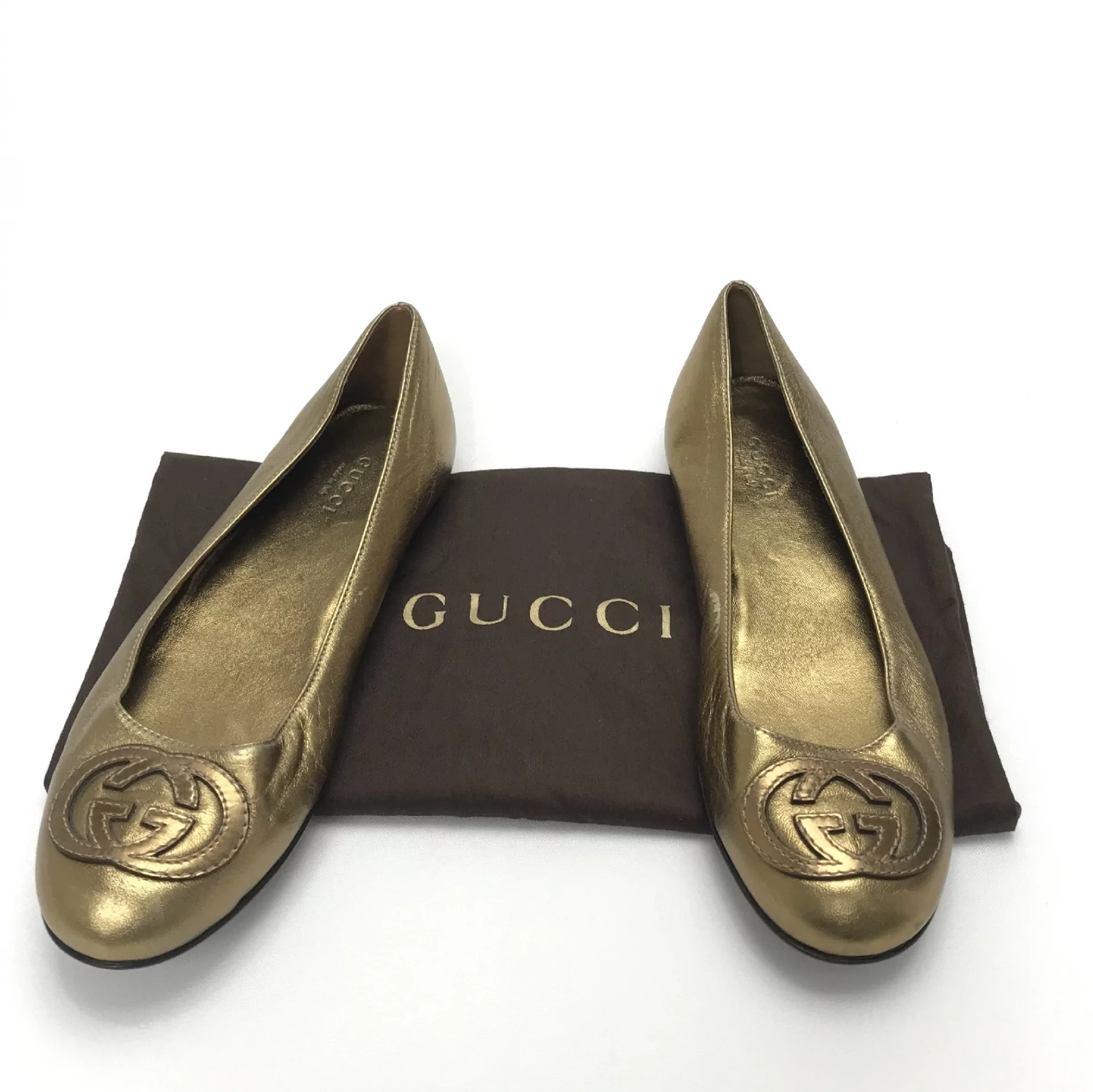 Sapatilha Gucci Dourada Metalizada