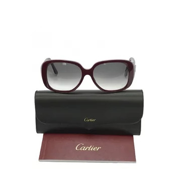 Óculos de Sol Cartier Acetato Vinho e Roxo