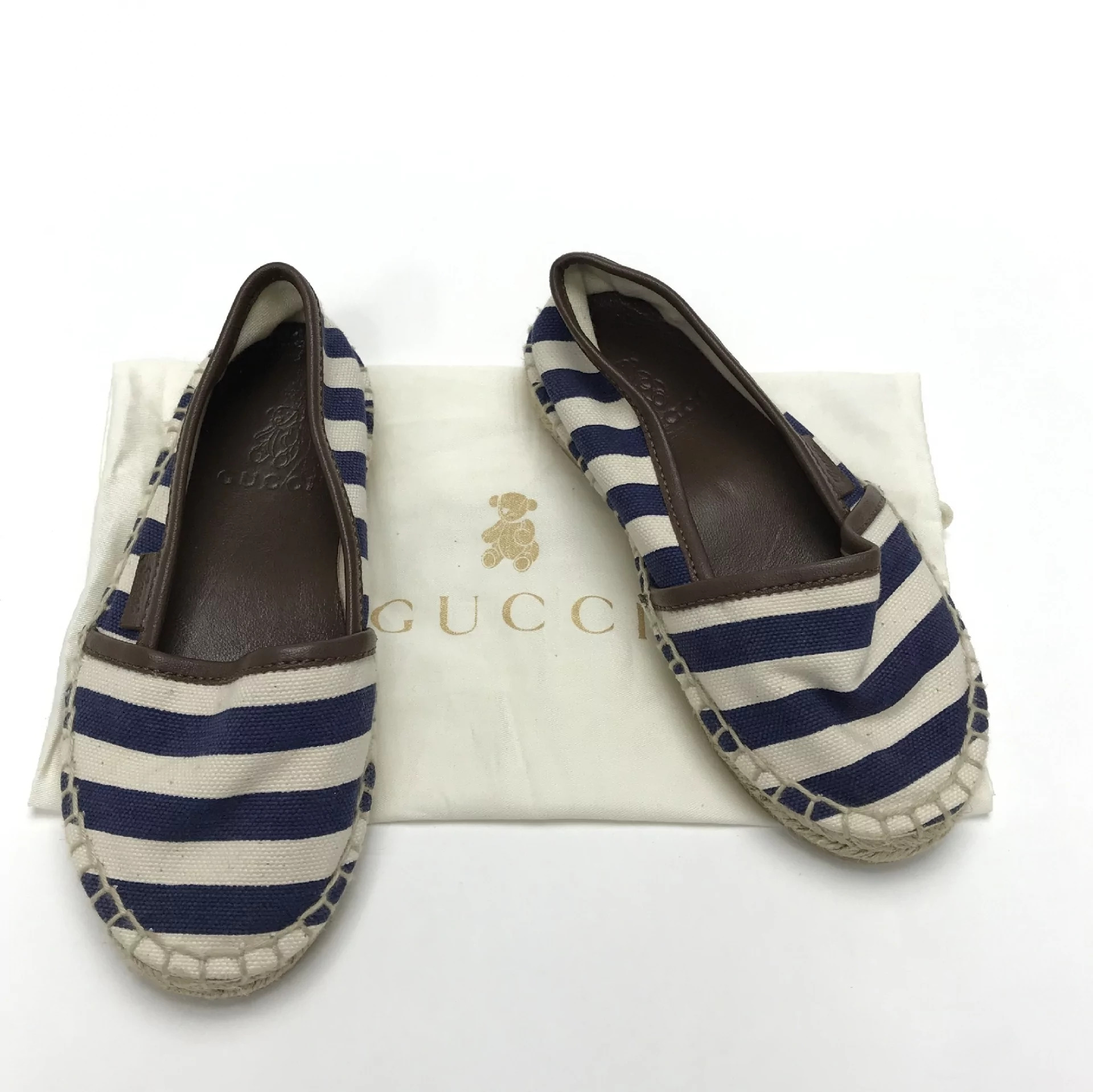 Espadrille Gucci Infantil Listrada Azul Branco