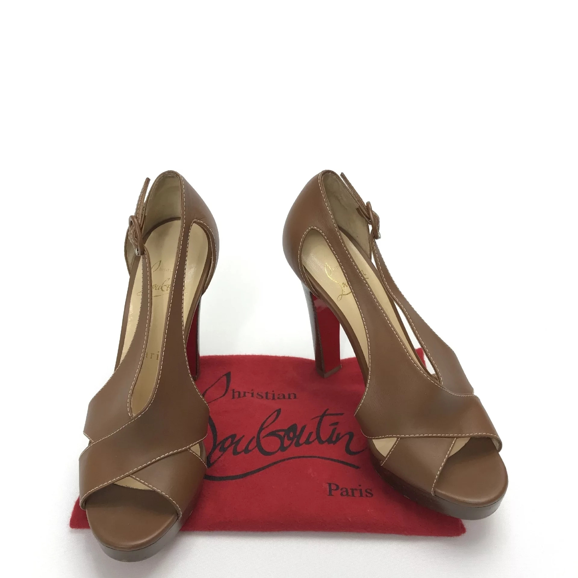 Sandália Christian Louboutin Couro Marrom