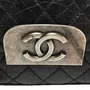 Bolsa Chanel Couro Preto Matelassê e Alça em Corrente