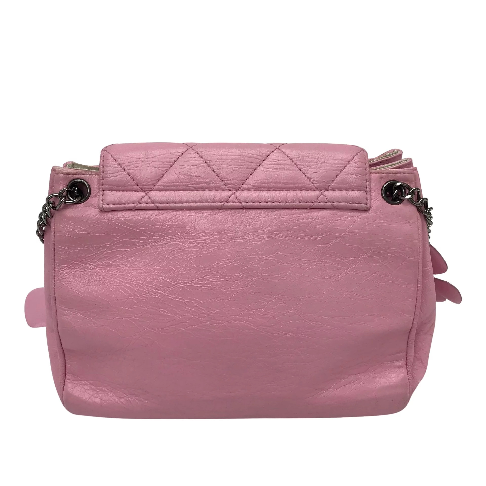 Bolsa Chanel Accordion Flap Part Quilted Pink
