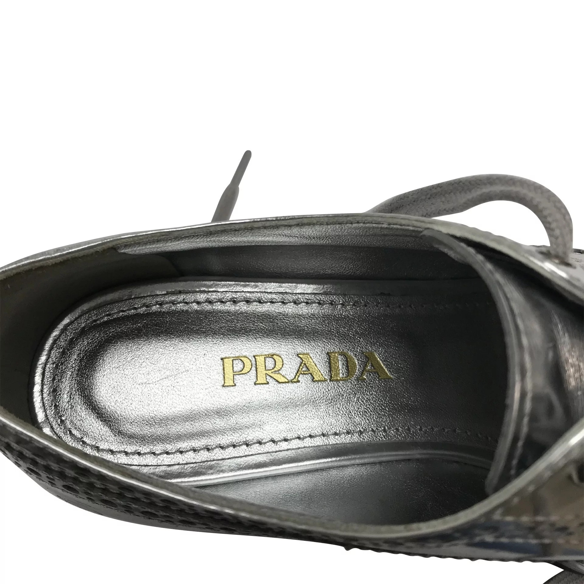 Sapato Prada Oxford Prata