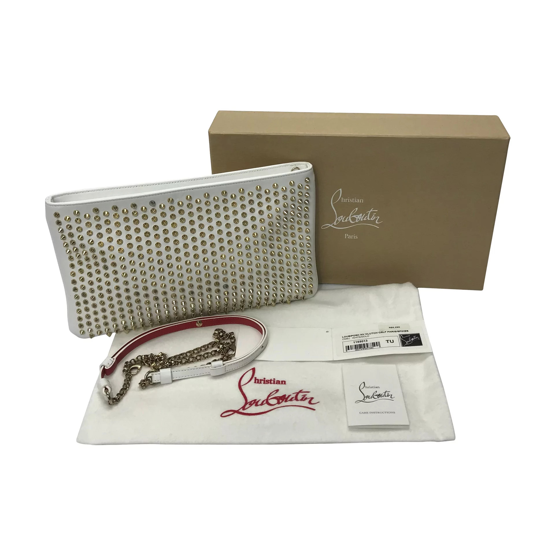 Bolsa Christian Louboutin Branca com Spikes