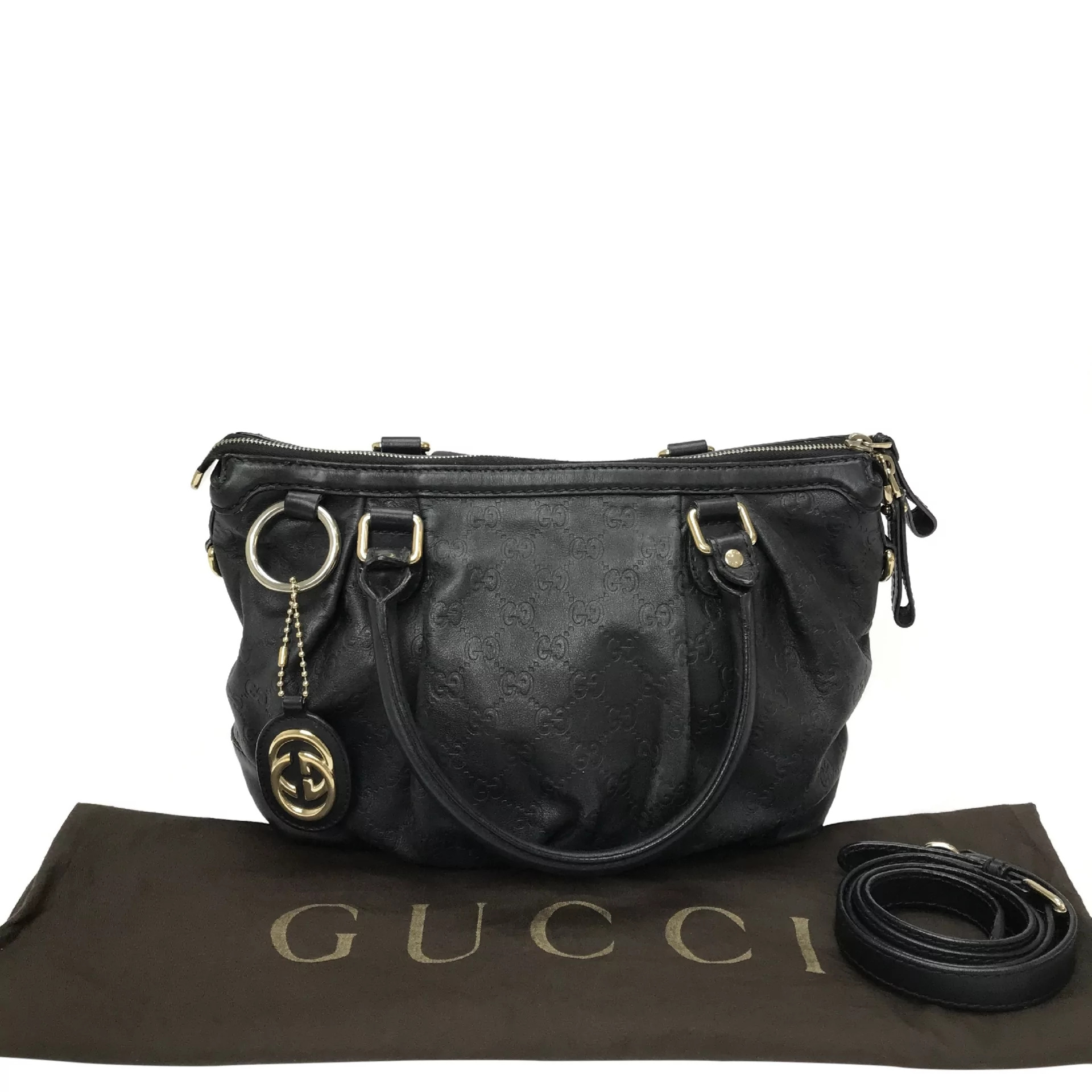 Bolsa Gucci Couro Preta 