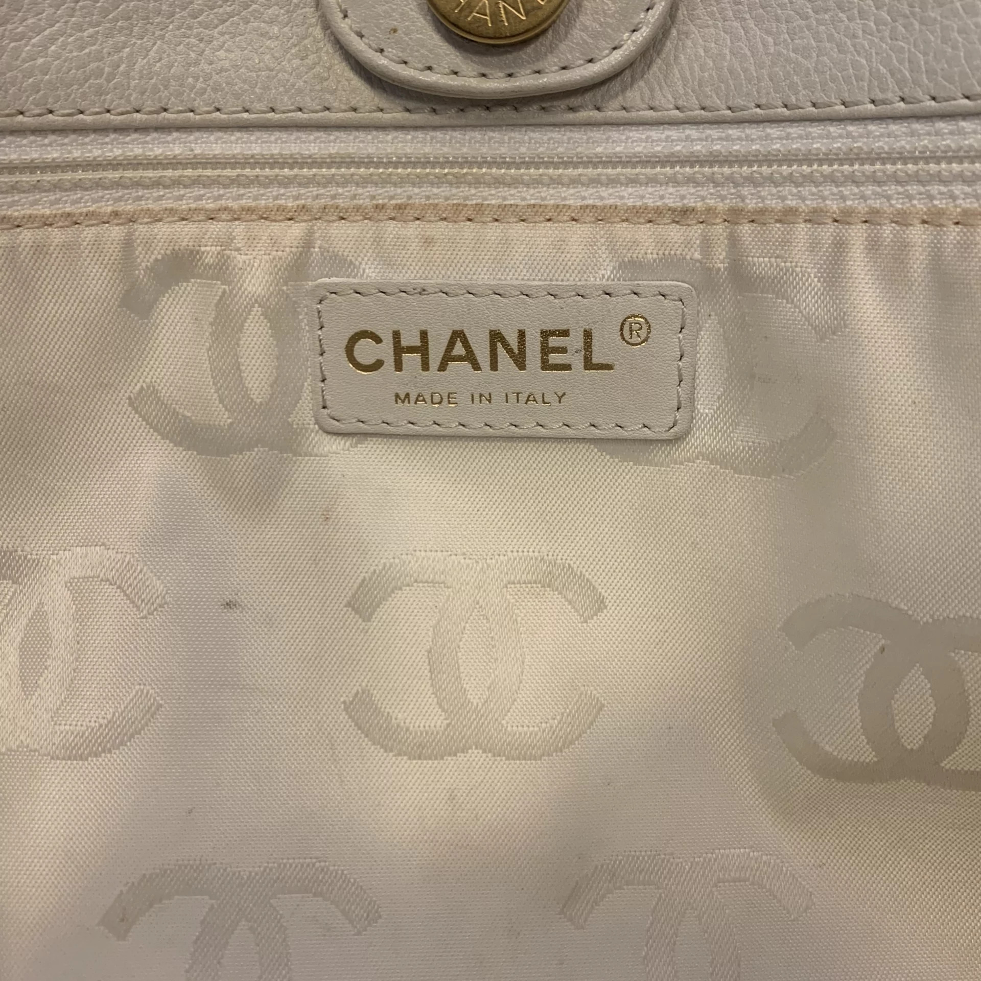 Bolsa Chanel Couro Off White