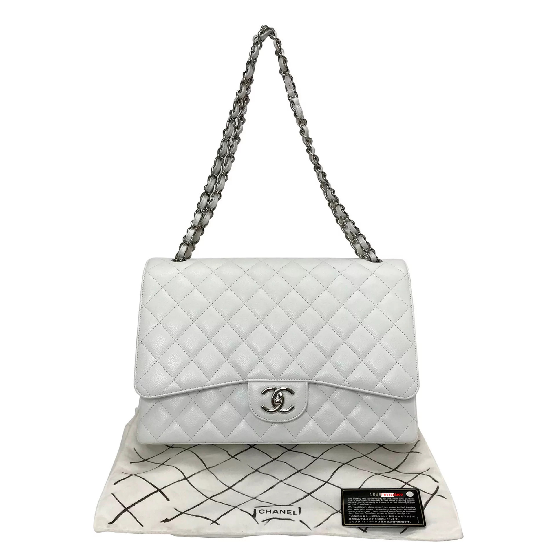 Bolsa Chanel Classic Flap Maxi Branca