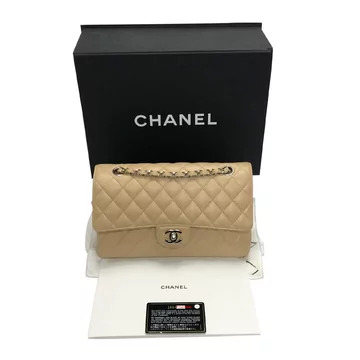 Bolsa Chanel Classic Flap Média Bege