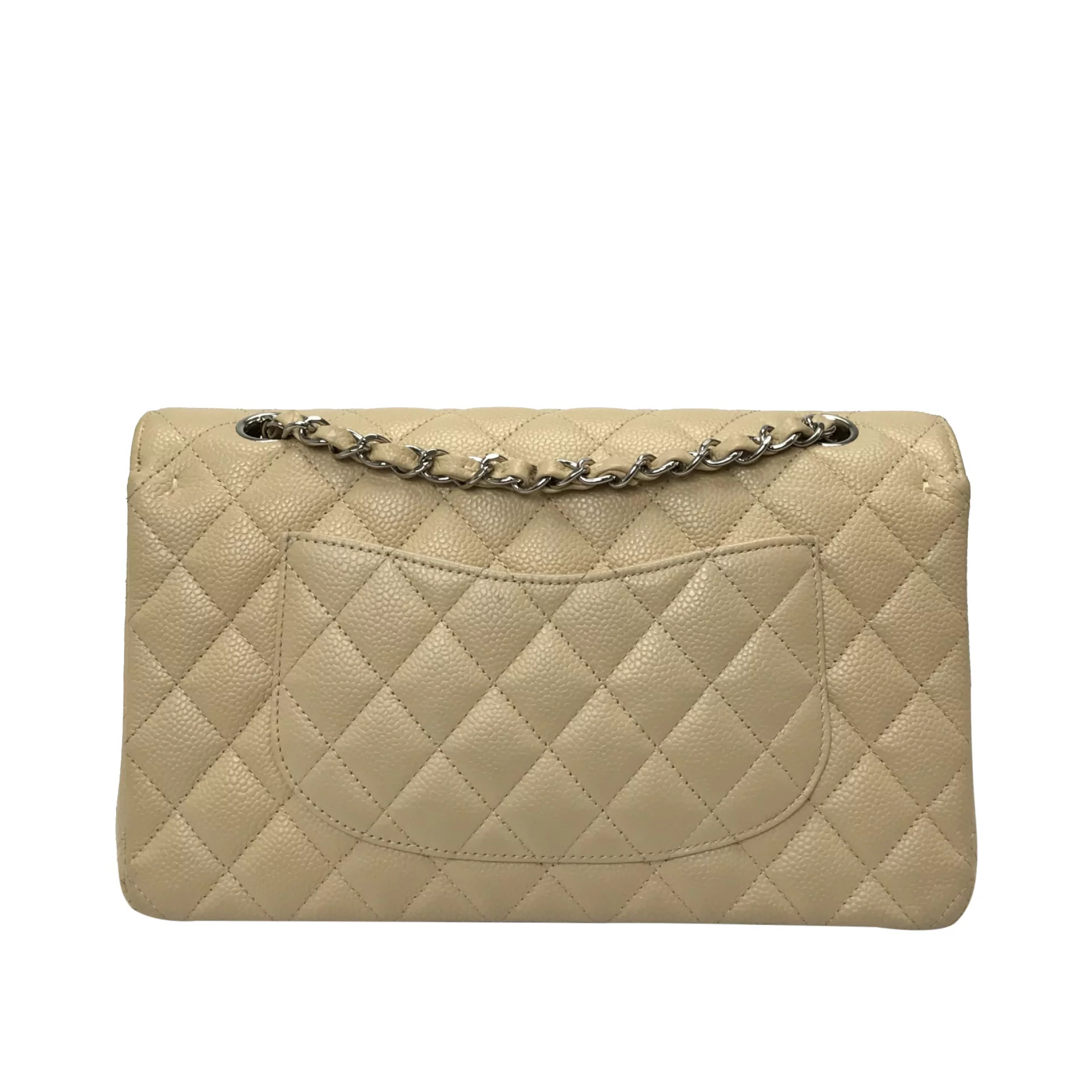 Bolsa Chanel Classic Flap Média Bege