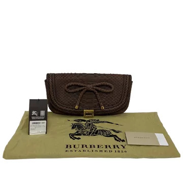 Clutch Burberry Píton Laço Marrom