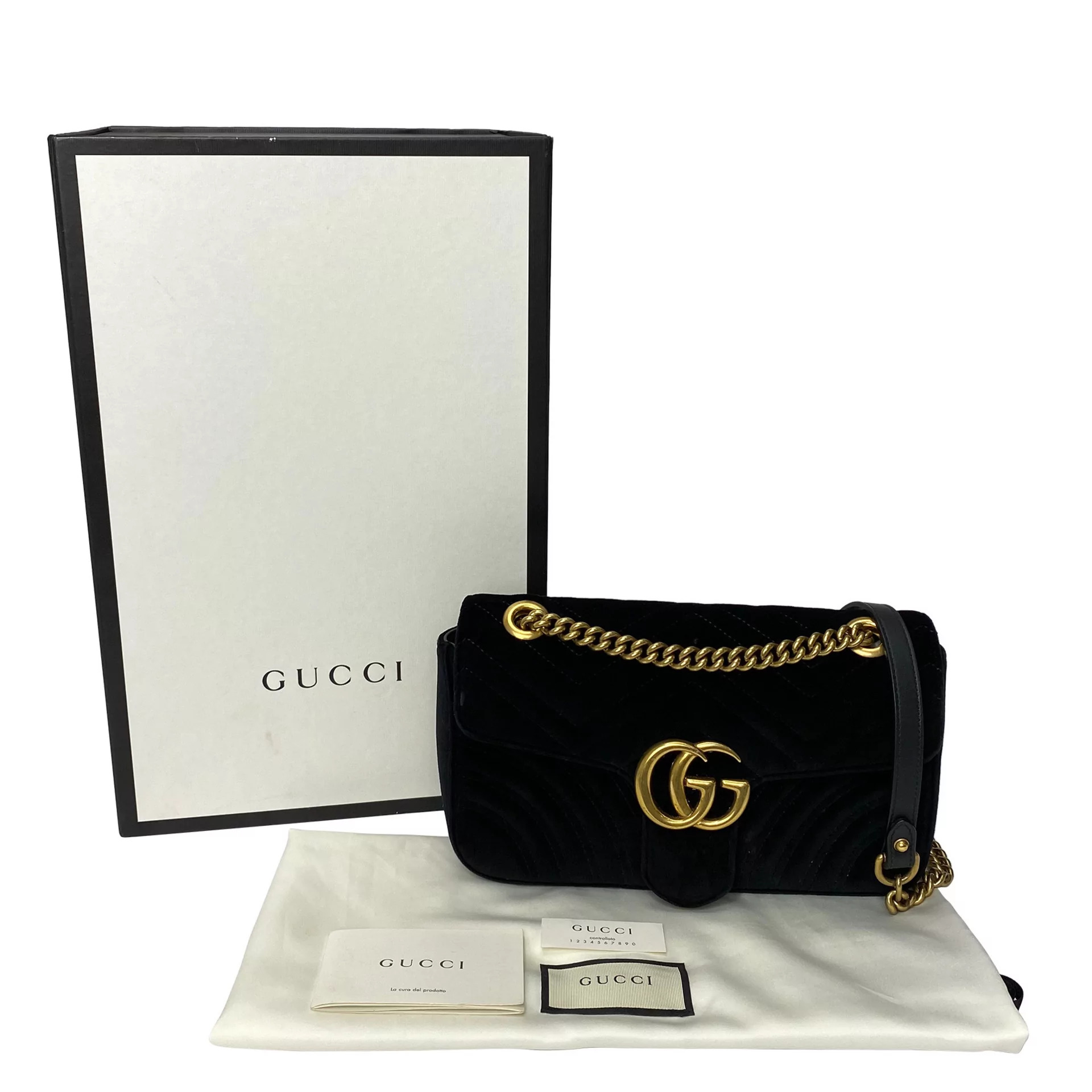 Bolsa Gucci GG Marmont Veludo Preta