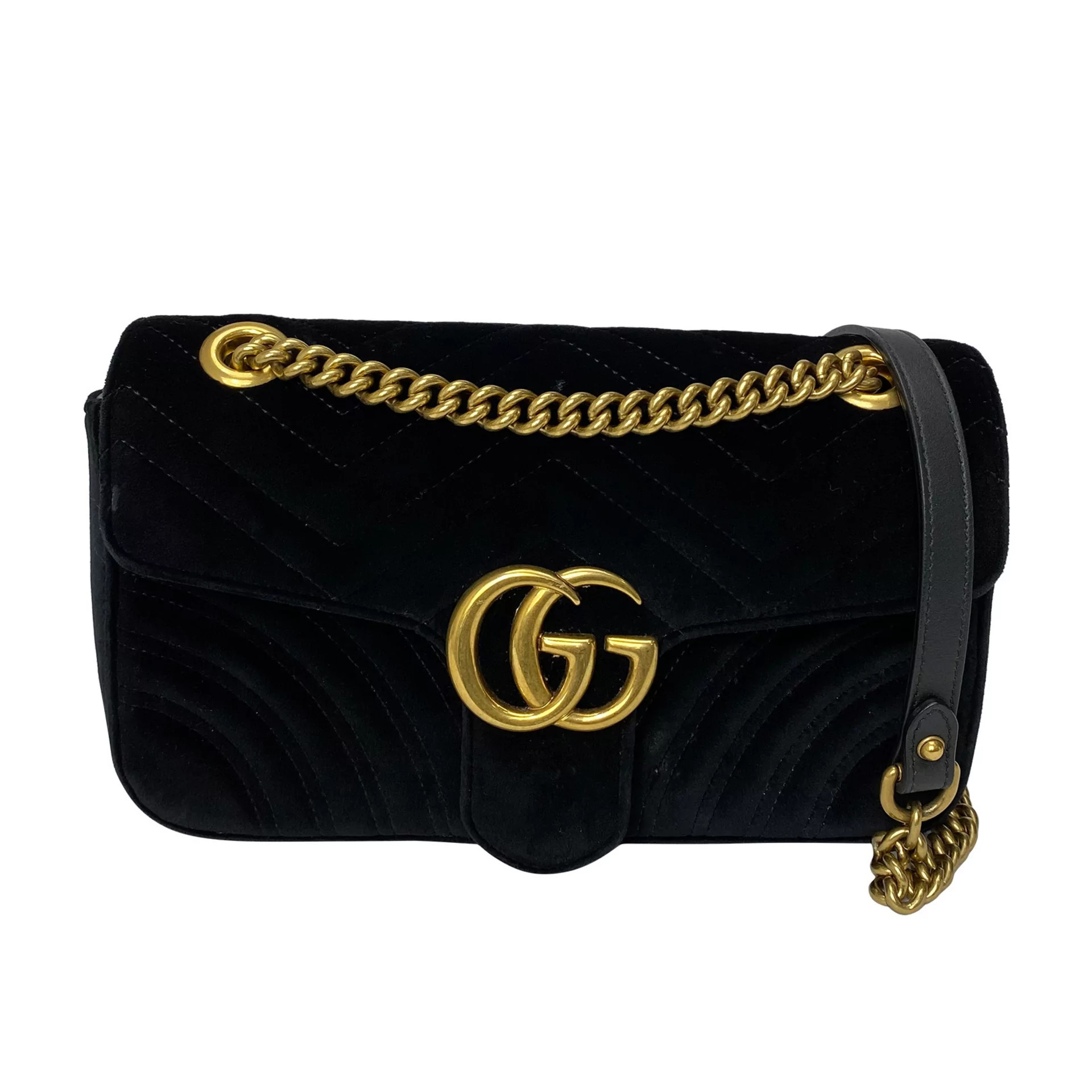 Bolsa Gucci GG Marmont Veludo Preta