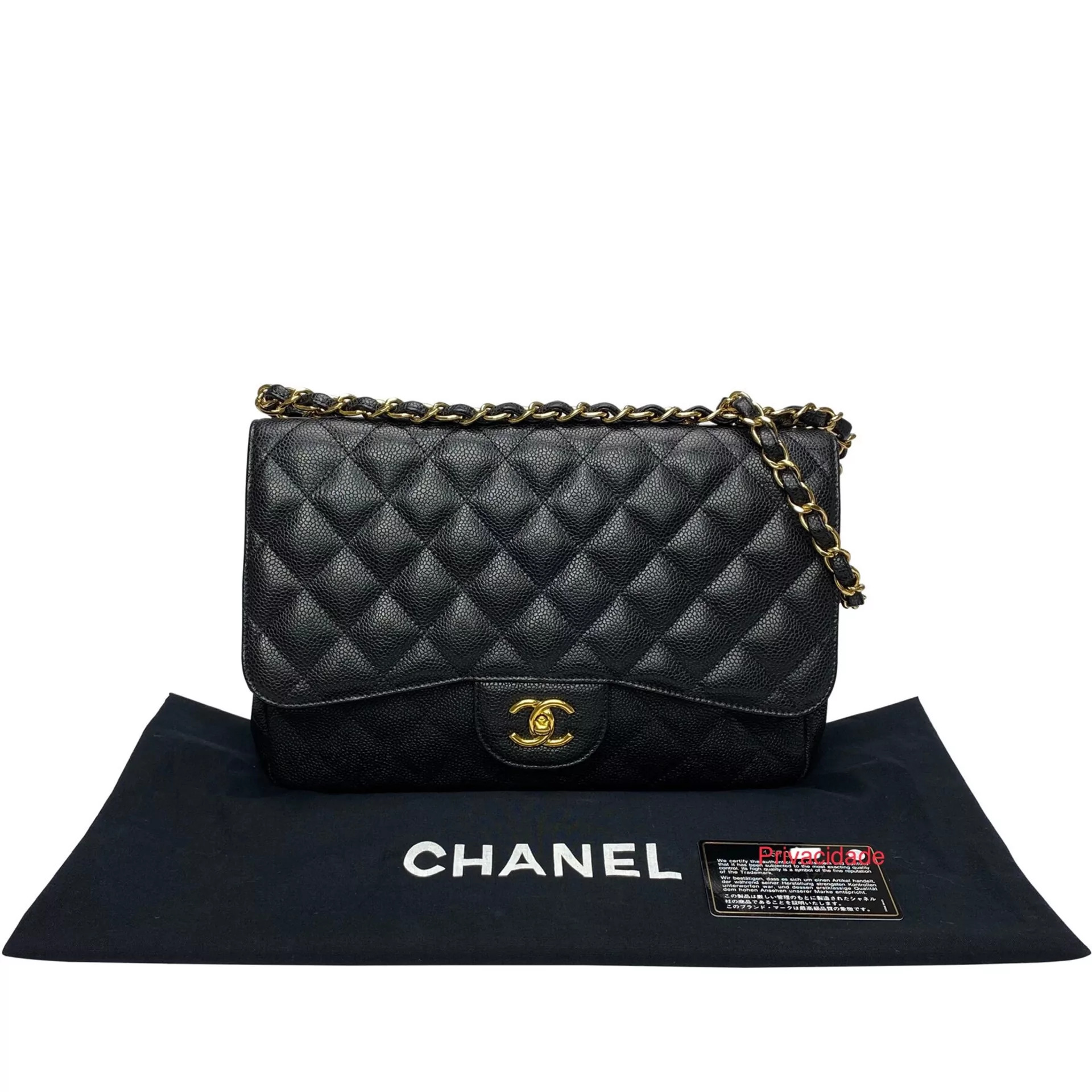Bolsa Chanel Single Flap Jumbo Preta