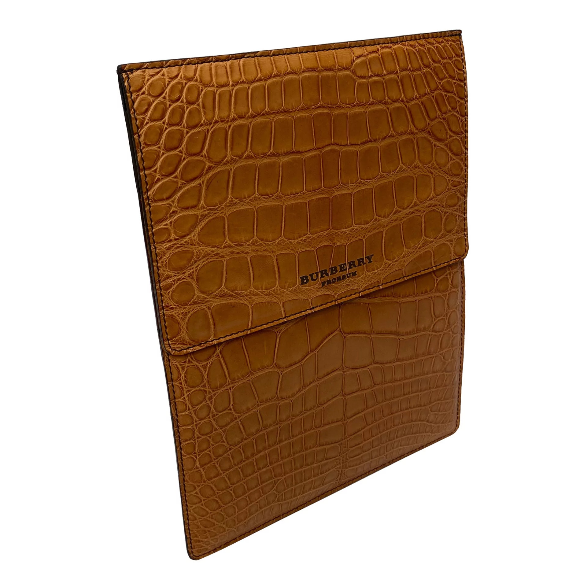 Porta-Ipad de Croco Caramelo Burberry