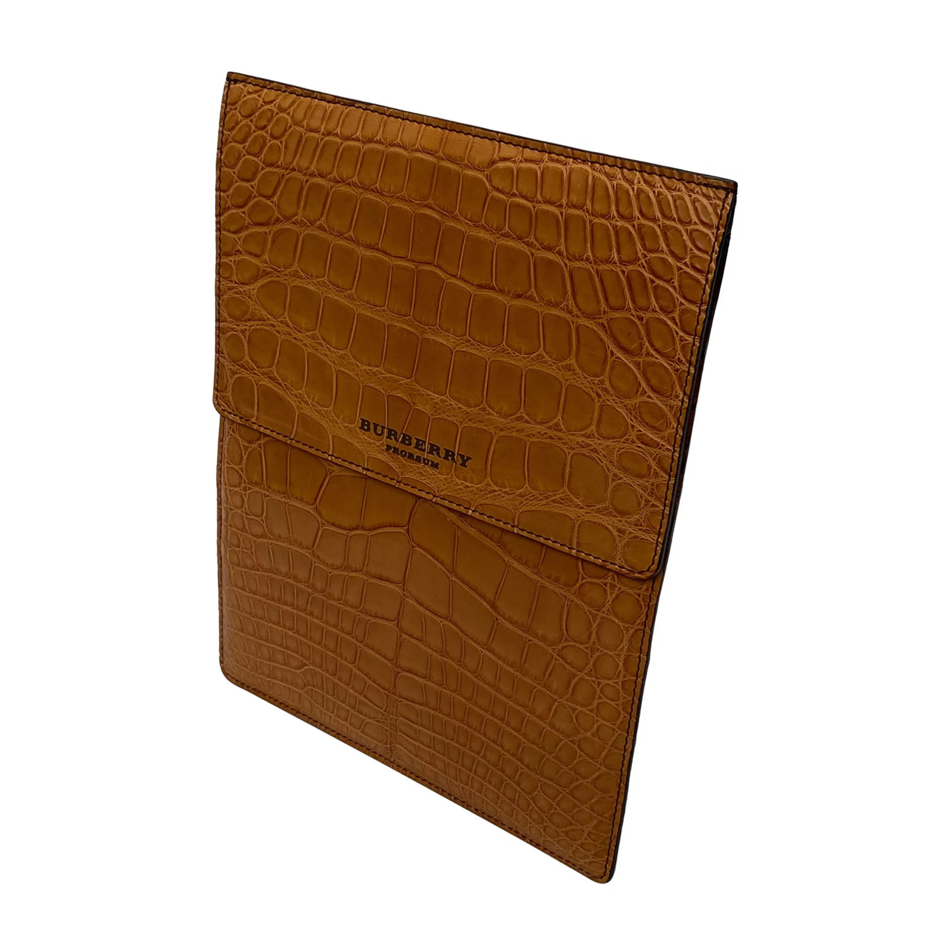 Porta-Ipad de Croco Caramelo Burberry