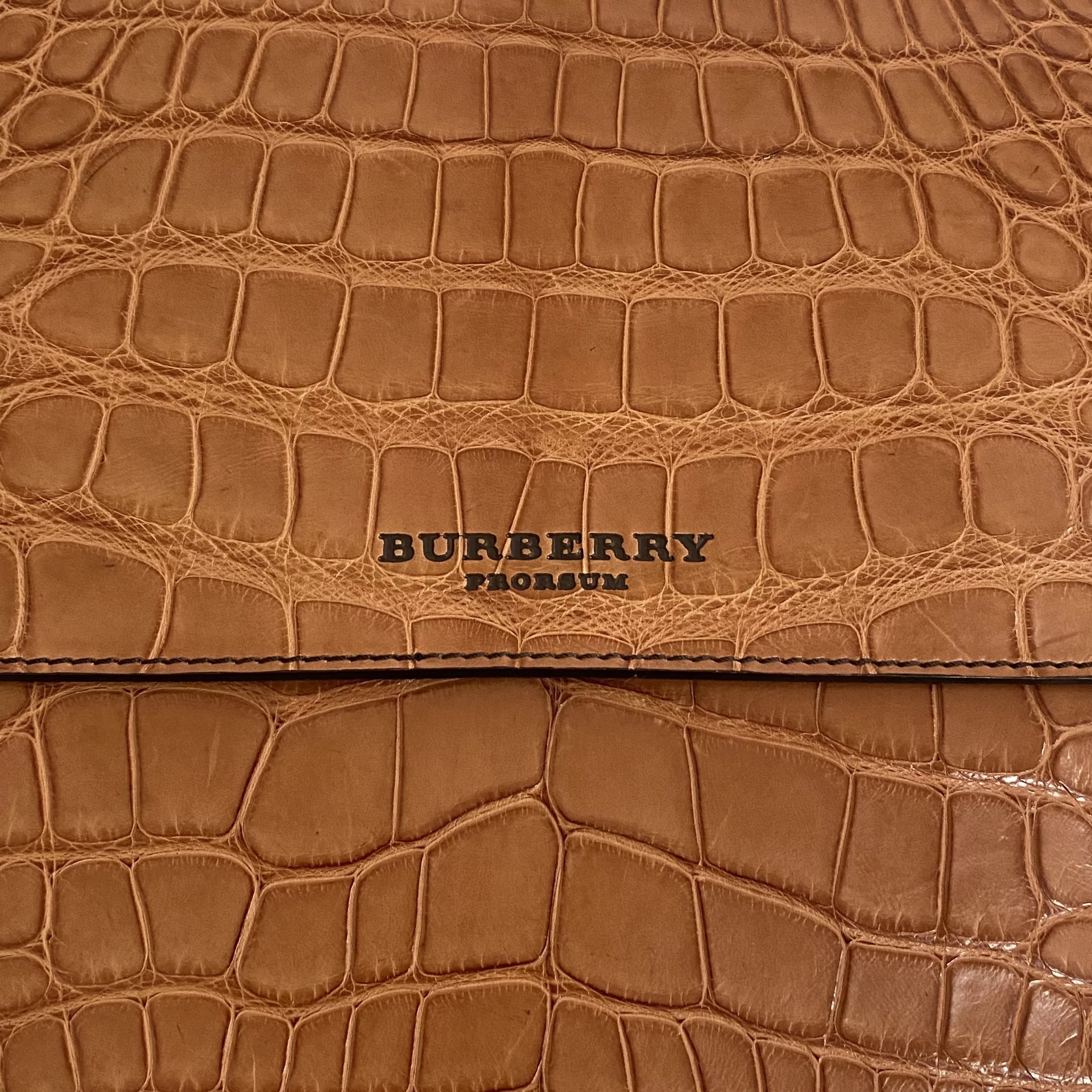 Porta-Ipad de Croco Caramelo Burberry