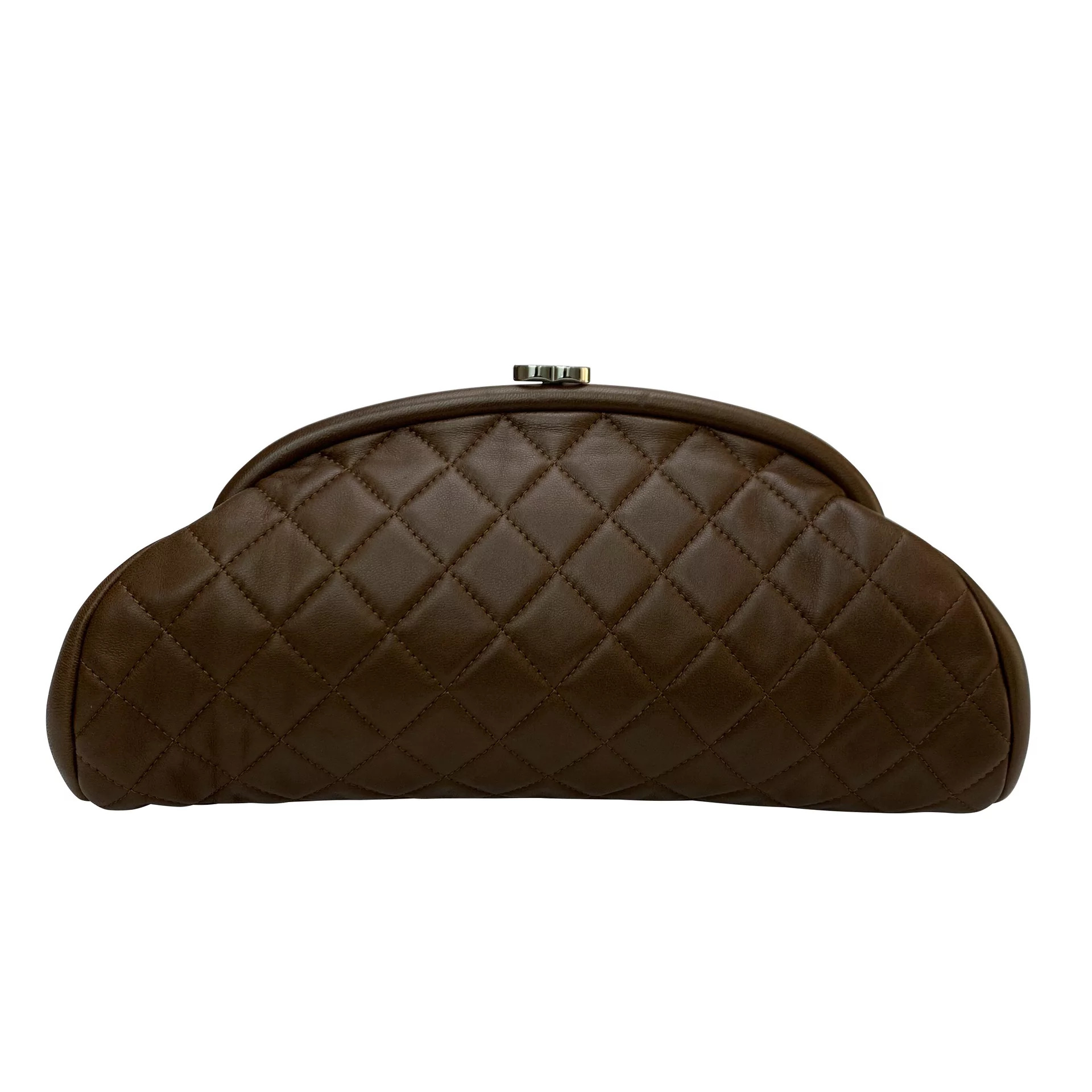 Clutch Chanel Timeless Couro Marrom