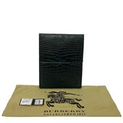 Porta-Ipad Burberry Couro Croco Verde