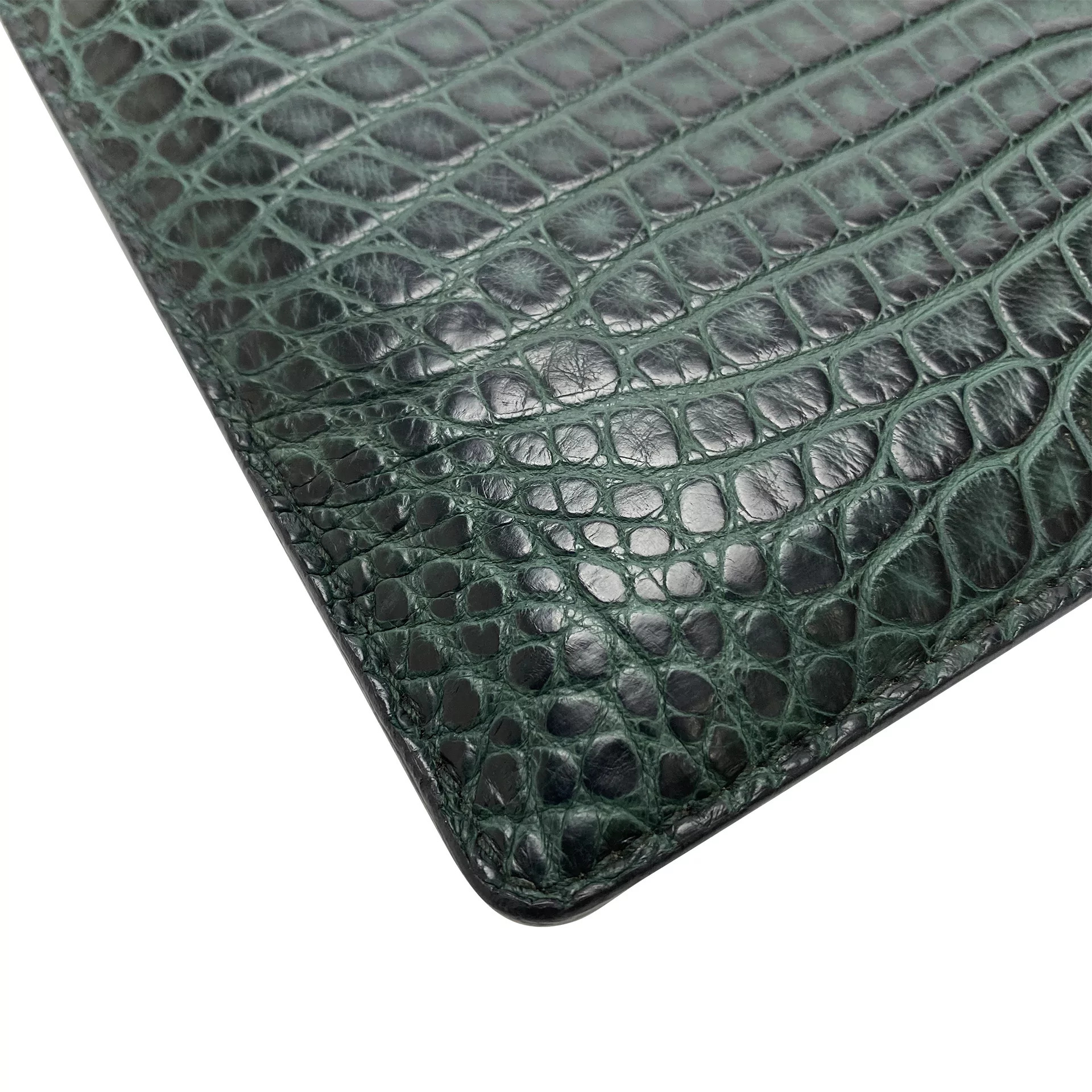 Porta-Ipad Burberry Couro Croco Verde