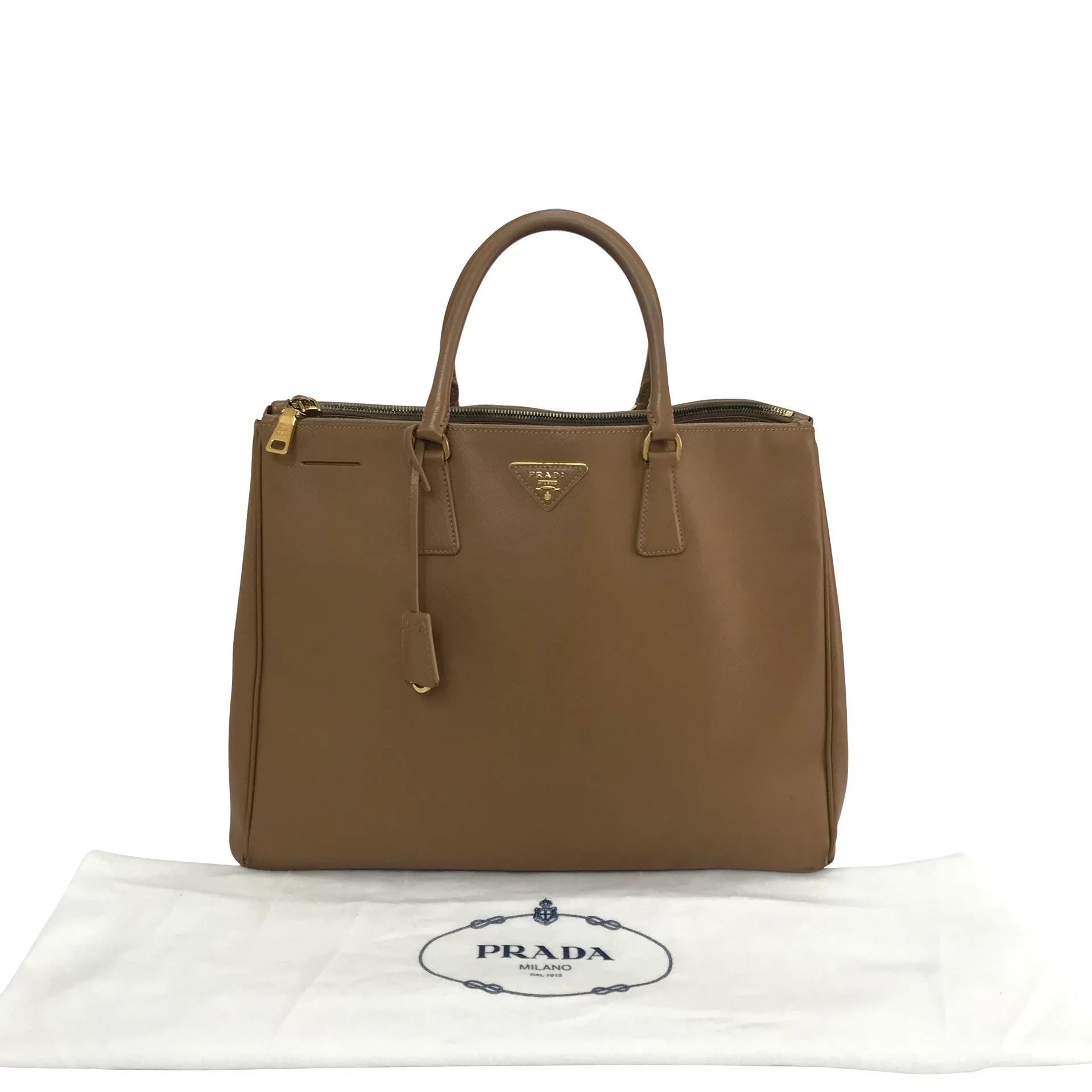 Bolsa Prada Shopping Saffiano Lux Caramelo