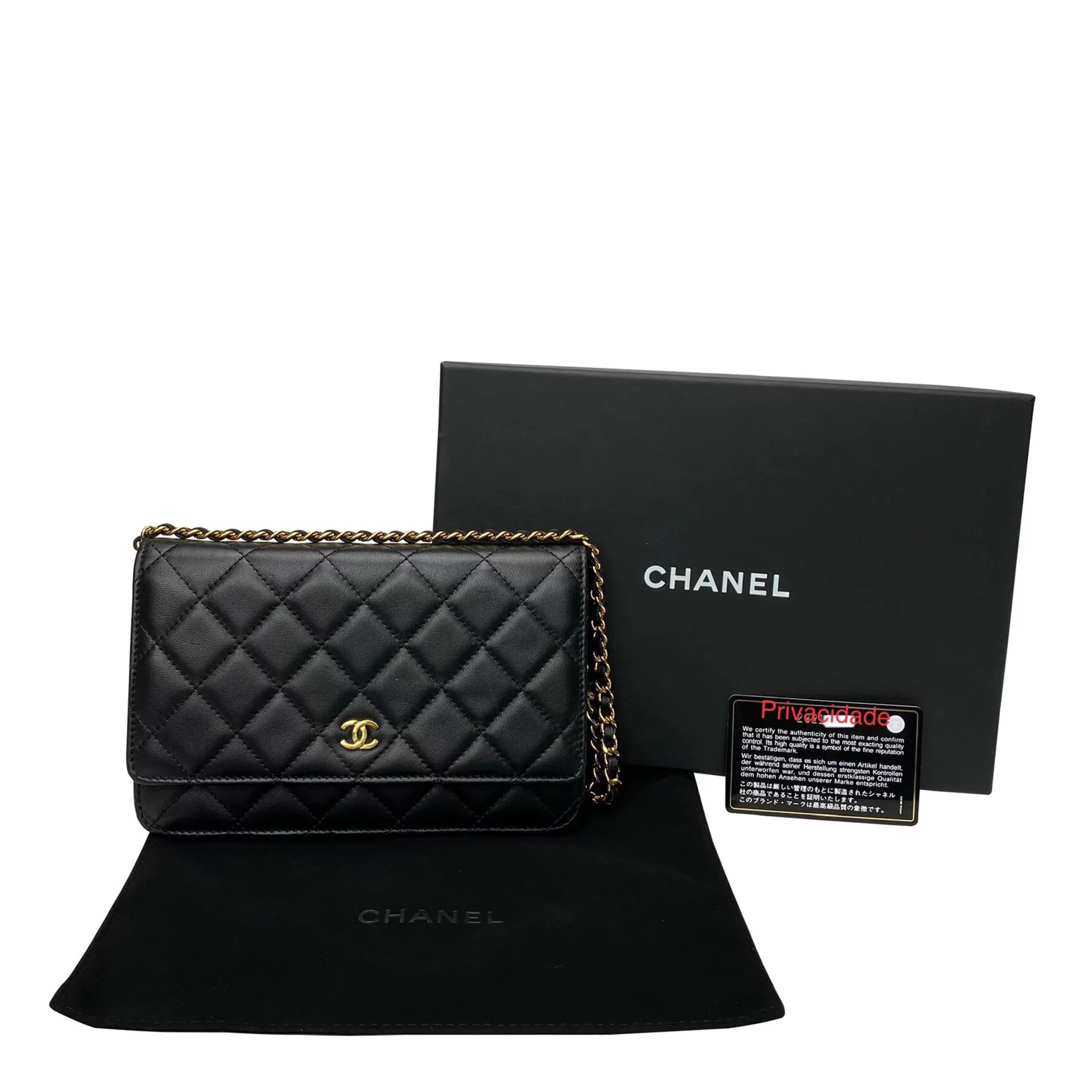 Bolsa Chanel 2.55 Média Corrente Dourada