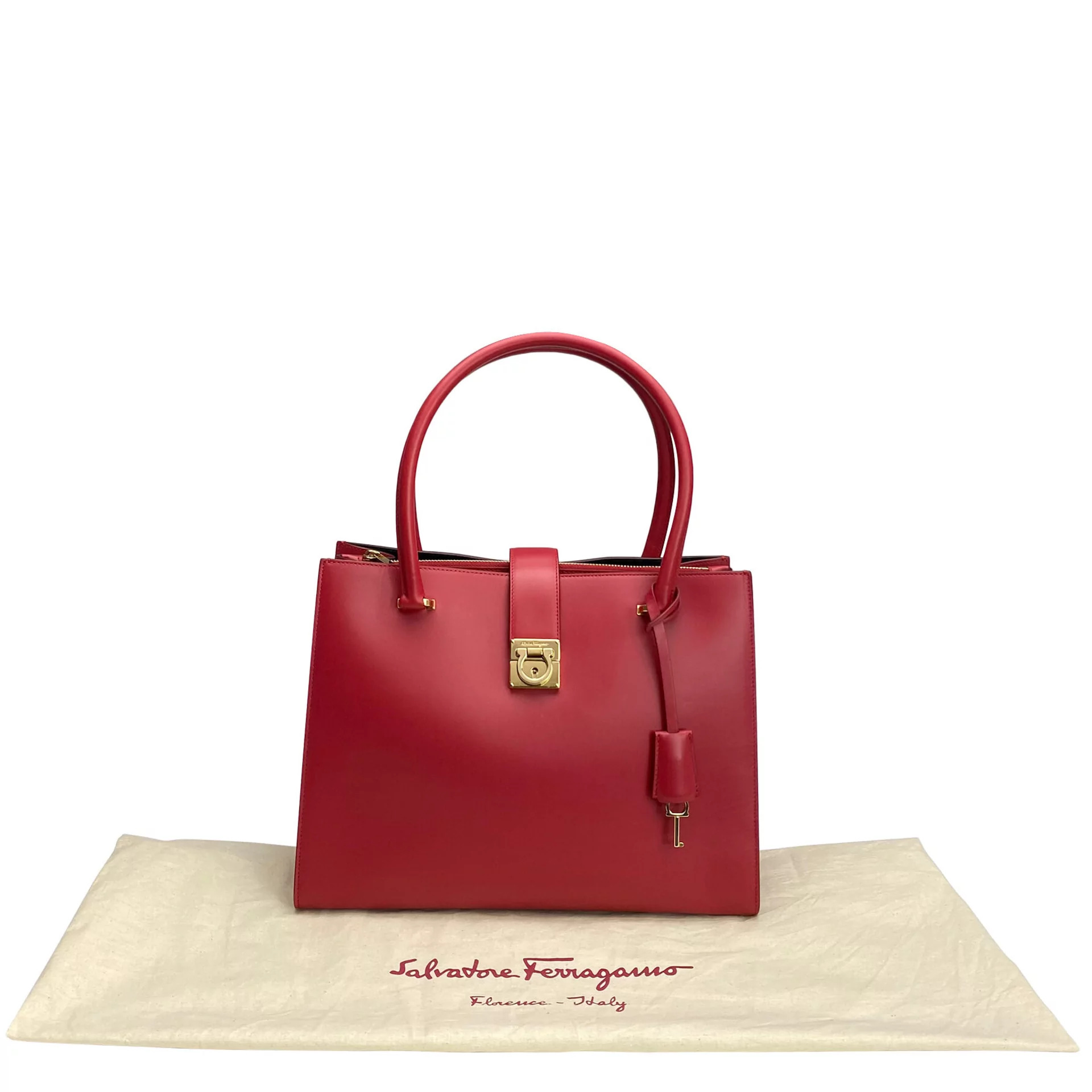 Bolsa Salvatore Ferragamo Couro Vermelha