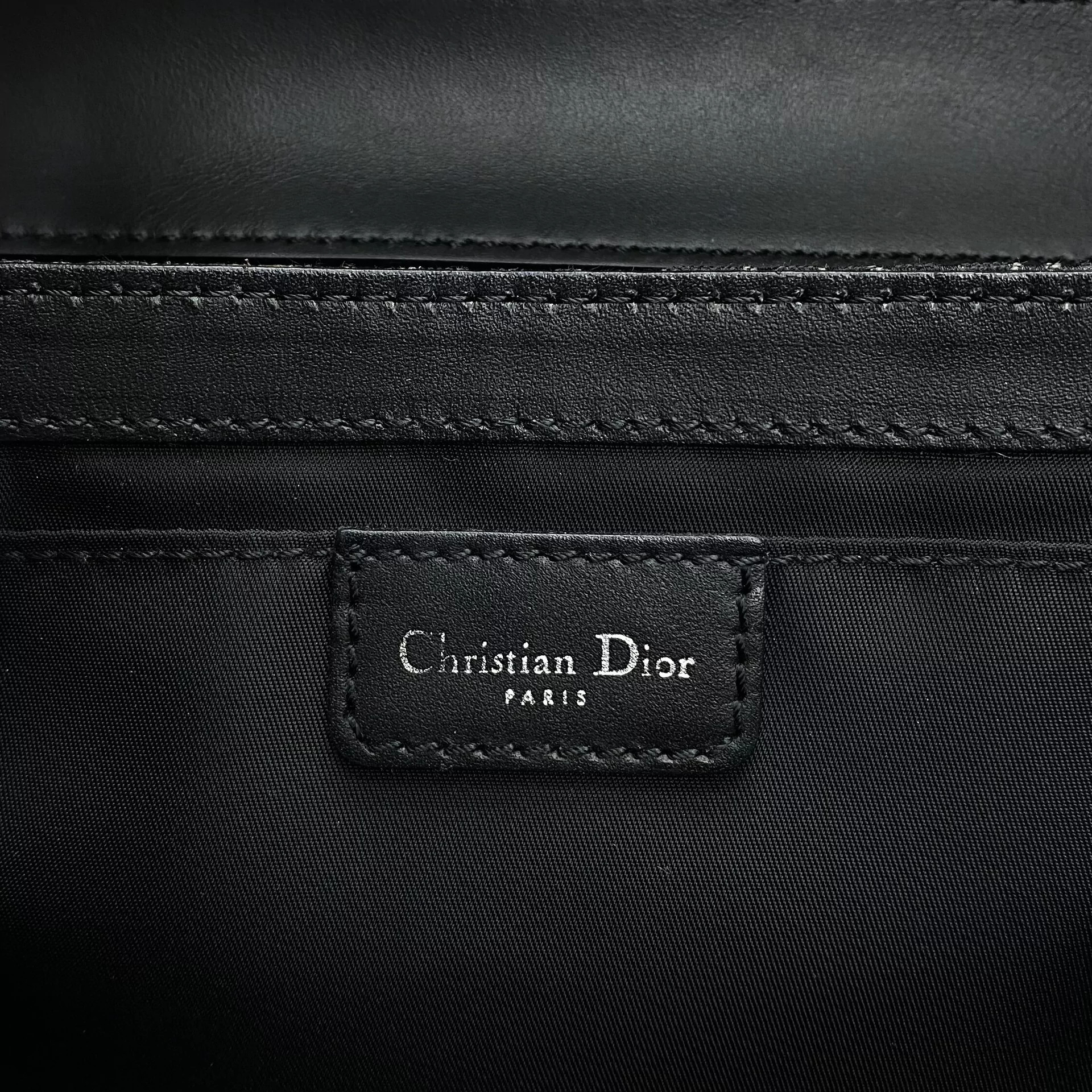 Bolsa Christian Dior Baguete Preta Monograma