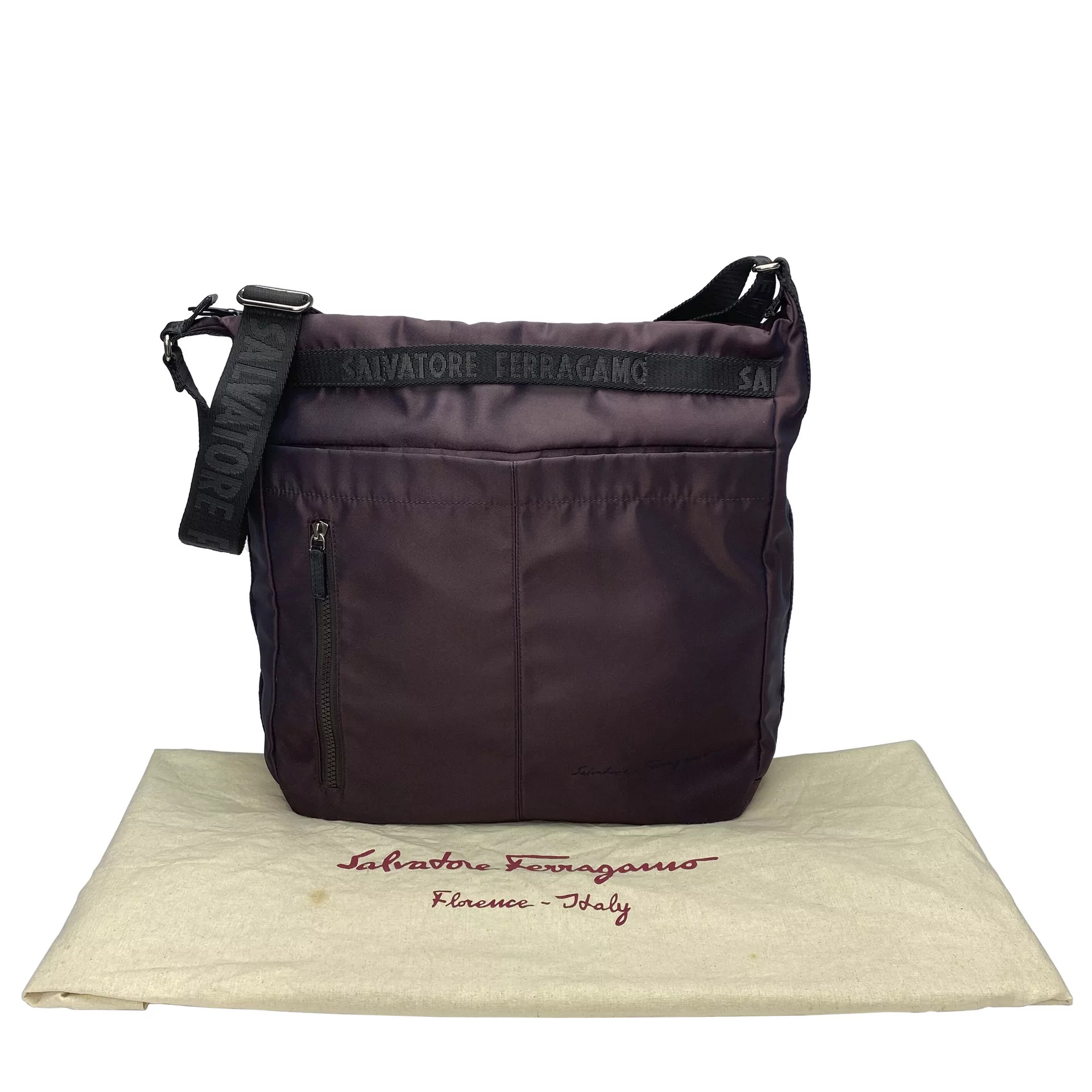 Bolsa Salvatore Ferragamo Nylon Vinho