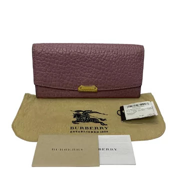 Carteira Burberry Couro Lilás