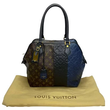 Bolsa Louis Vuitton Limited Edition Marine Monogram Blocks Zipped Tote
