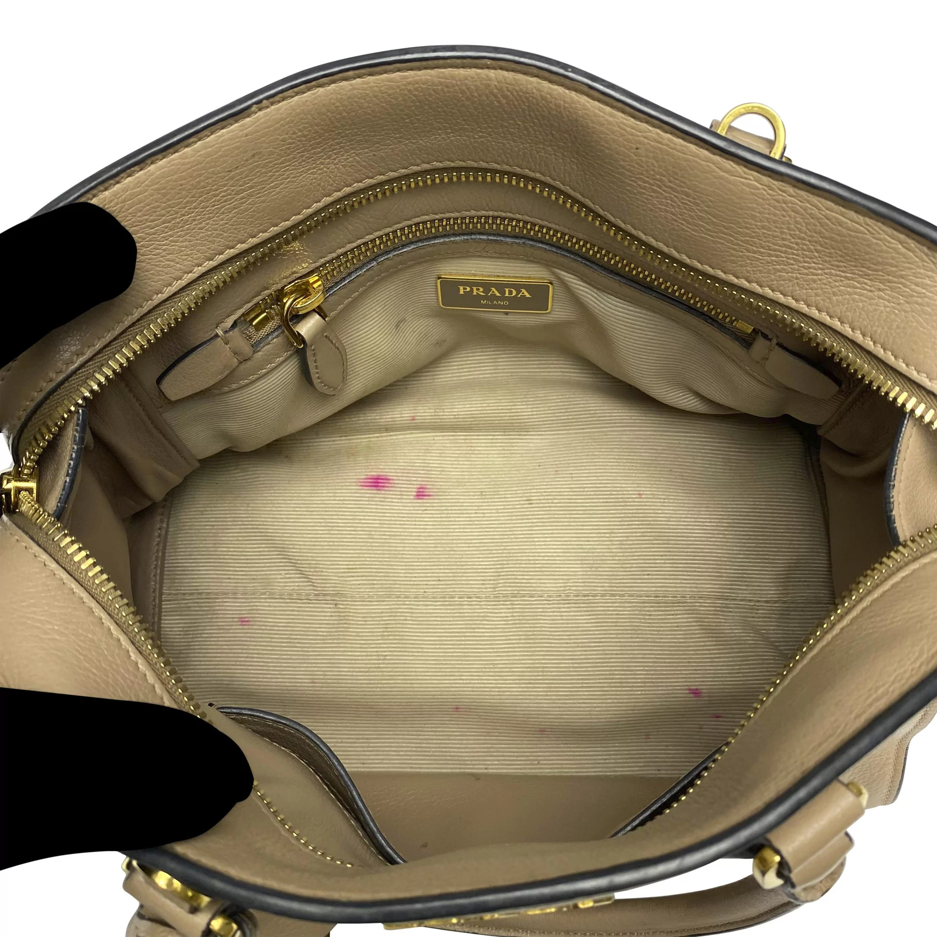 Bolsa Prada Couro Bege