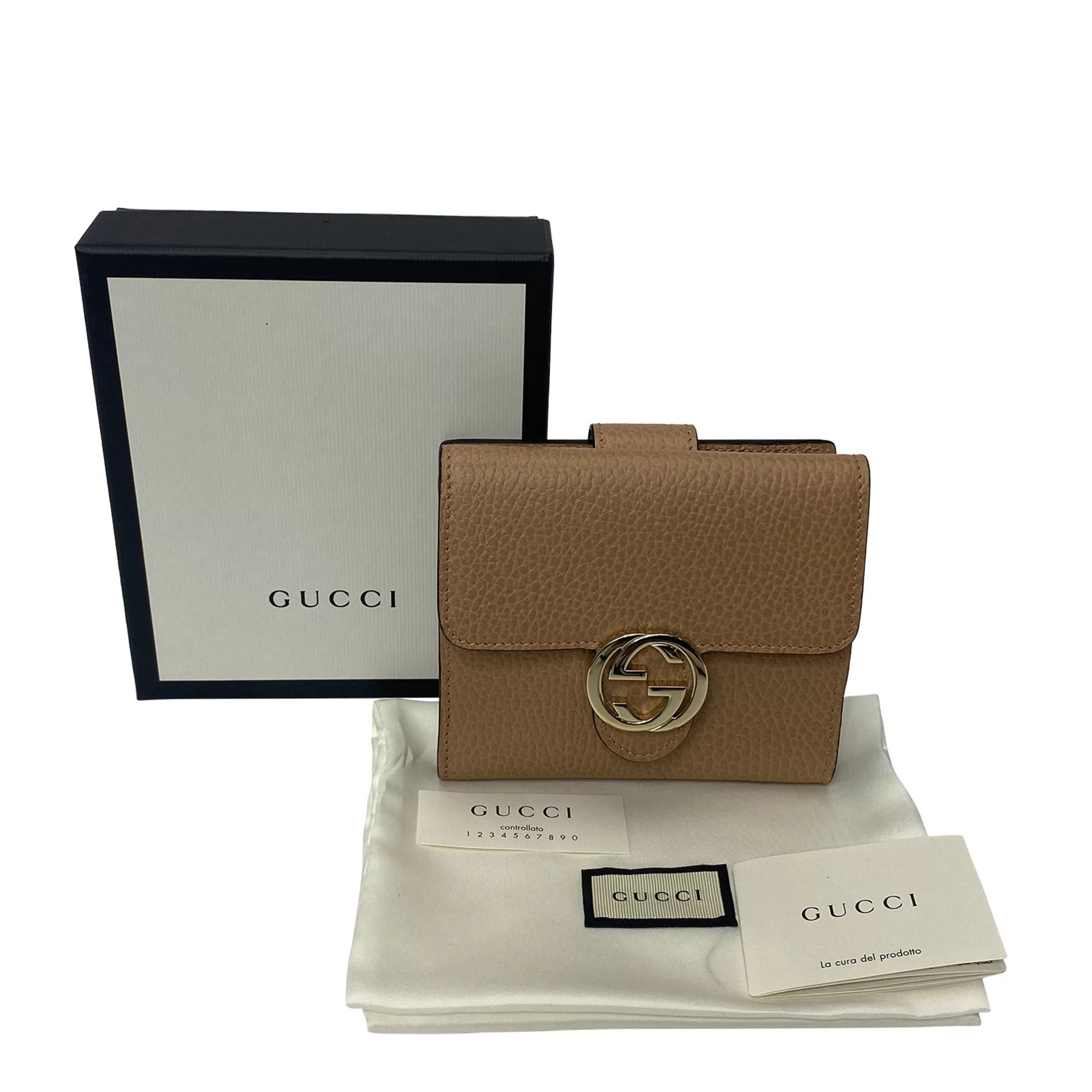 Carteira Gucci Interlocking Nude