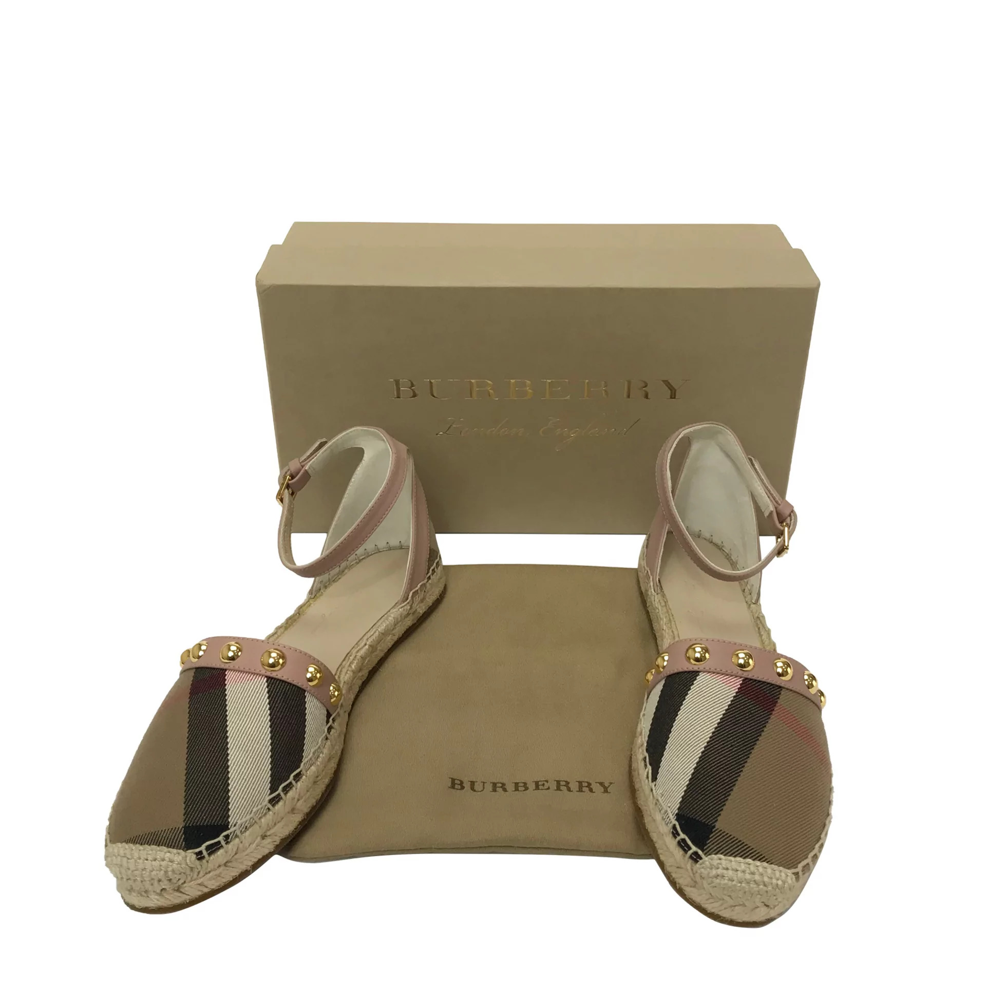 Espadrille Burberry Xadrez com Rosa