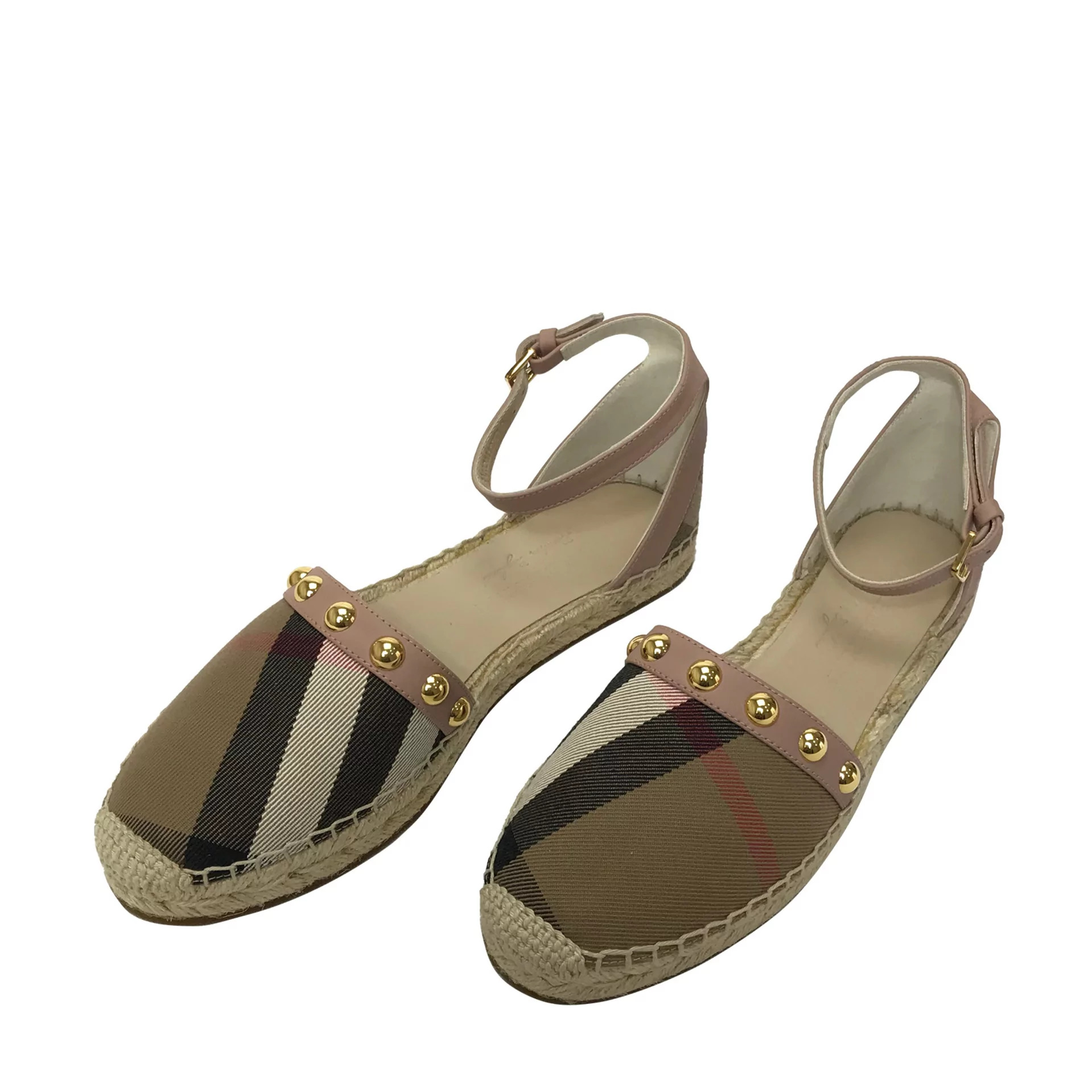 Espadrille Burberry Xadrez com Rosa