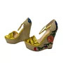 Sandália Gucci Anabela Dourada