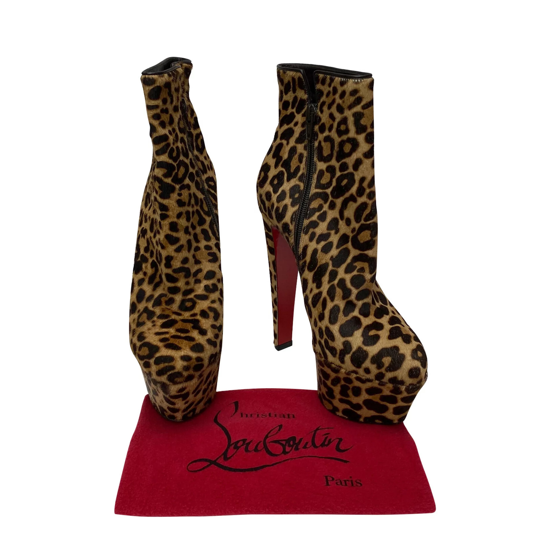 Bota Christian Louboutin Daf Booty 160 Leopardo