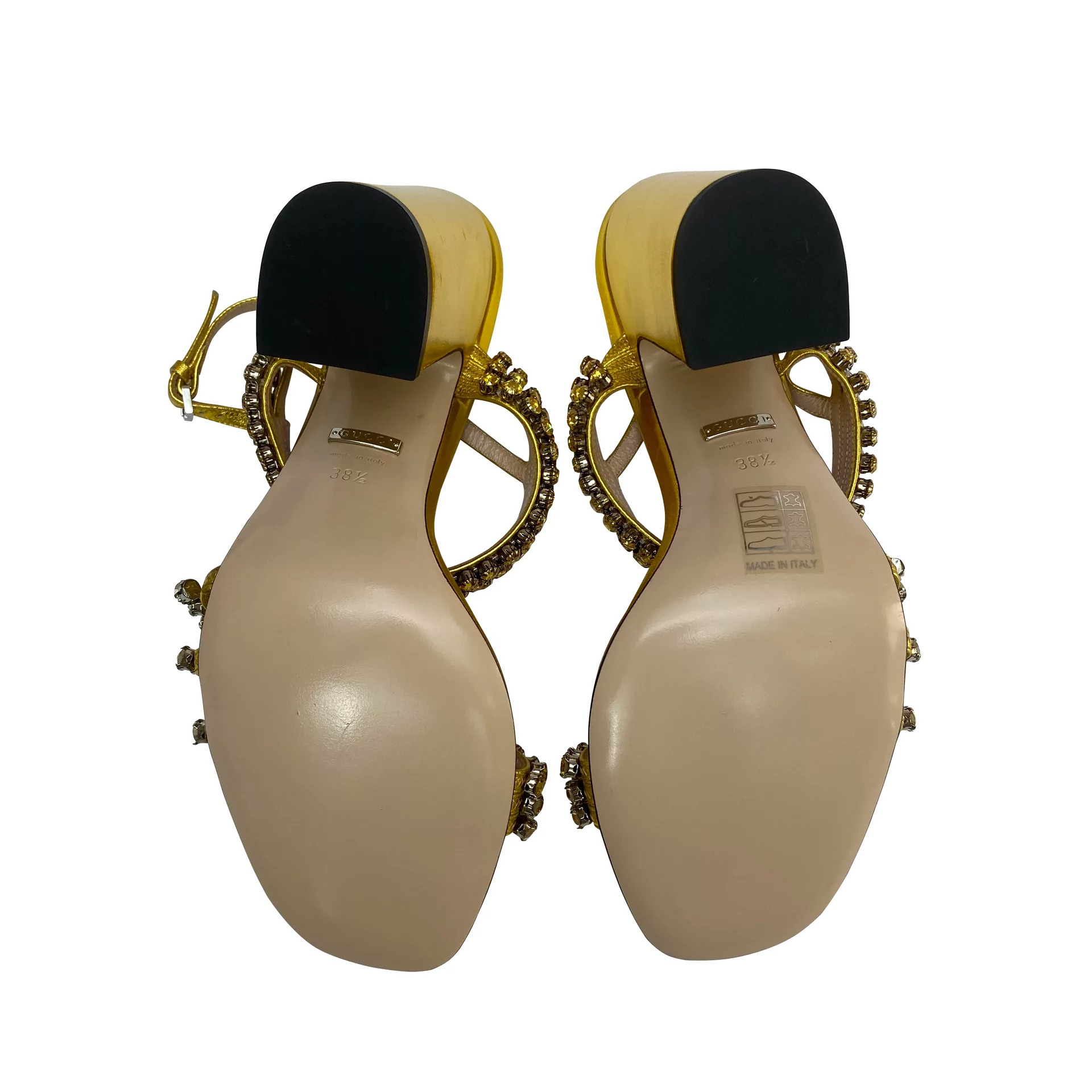 Sandália Gucci Cristais Dourada