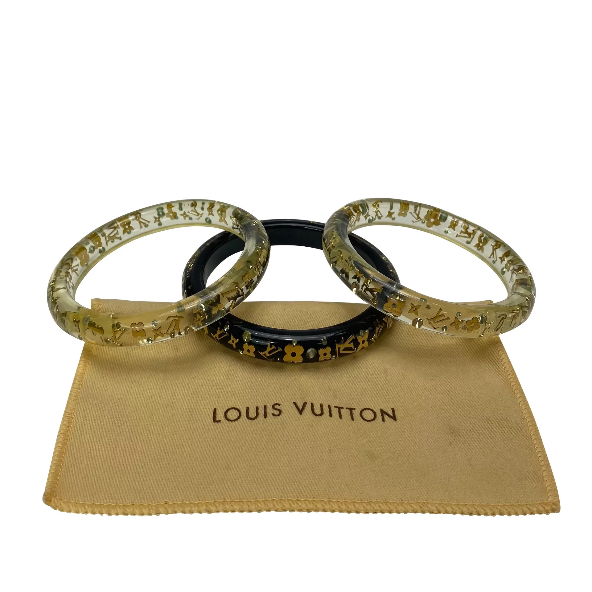 Trio de Pulseiras Louis Vuitton Inclusion TPM Transparentes