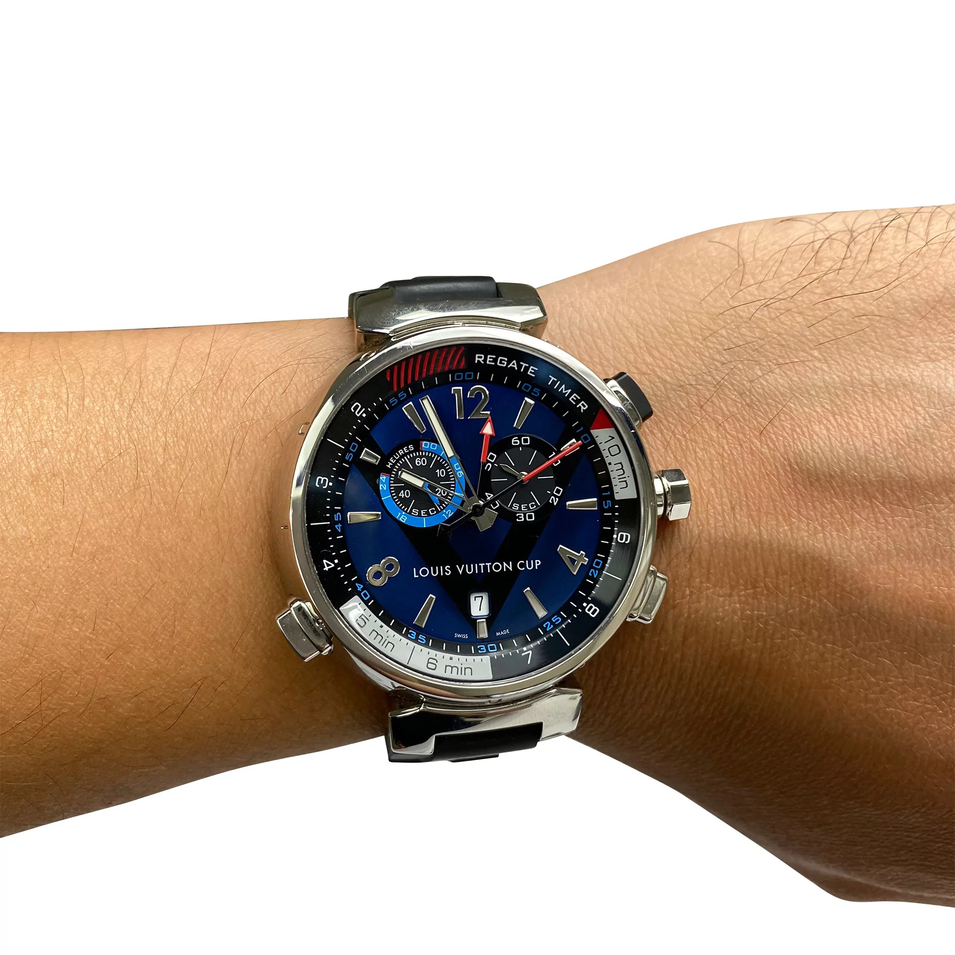 Relógio Louis Vuitton Tambour Regatta Cronograph Navy 44