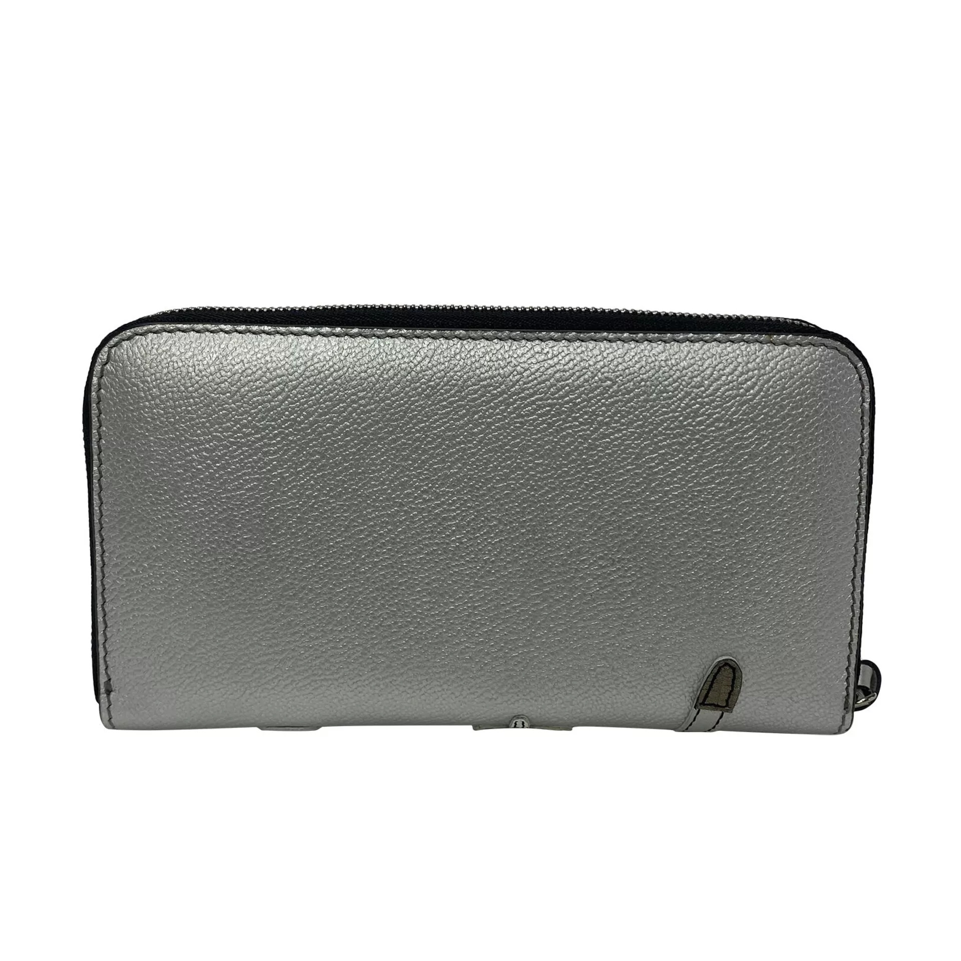 Carteira Burberry Couro Prata