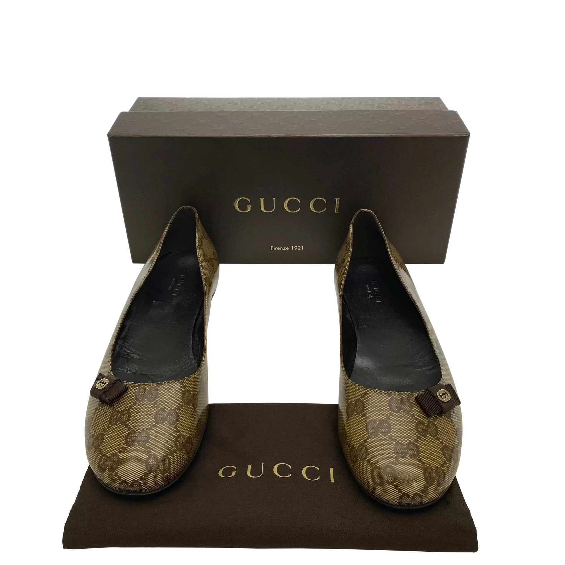 Sapatilha Gucci Crystal Canvas Bow Monograma